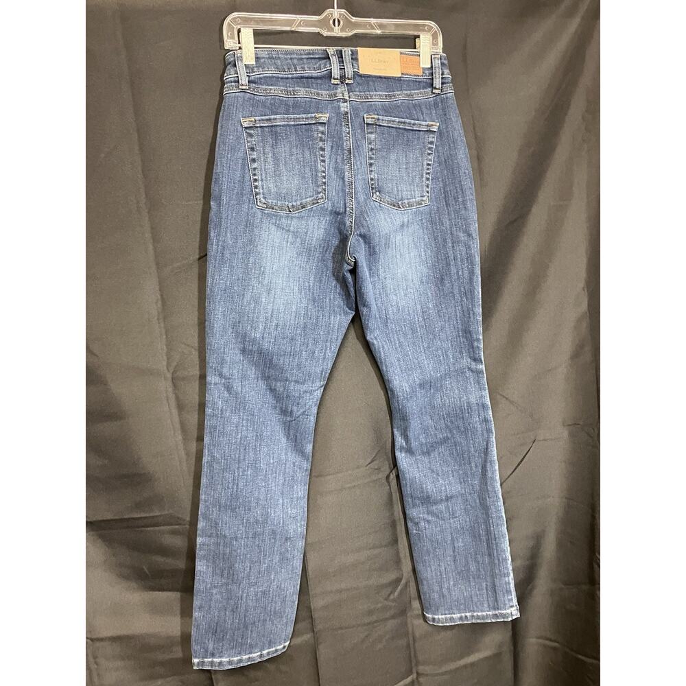 LL Bean Bean Flex Jeans Womens Sz 8 Straight Leg Favorite Fit Denim Regular NWT